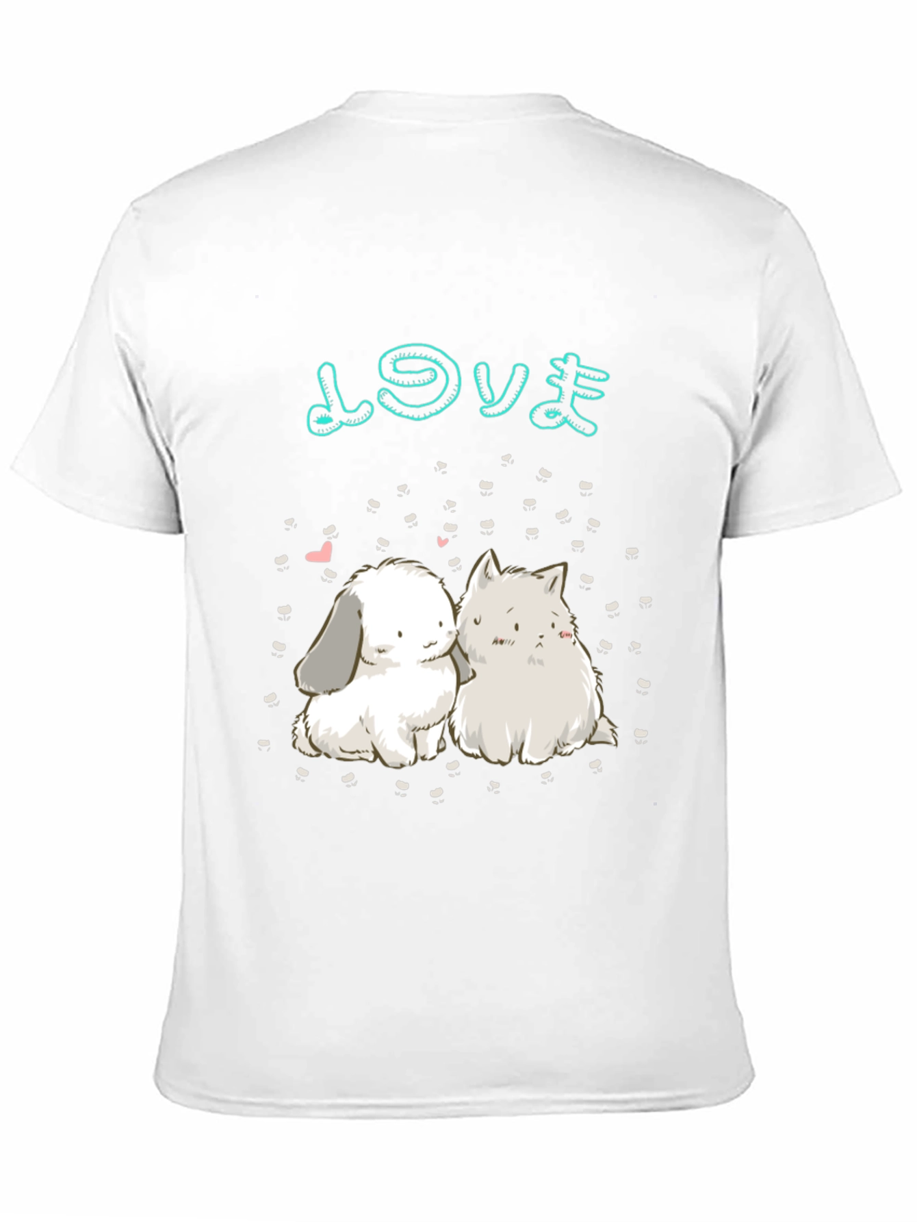 Cute Anime Rabbit & Cat Graphic Tee