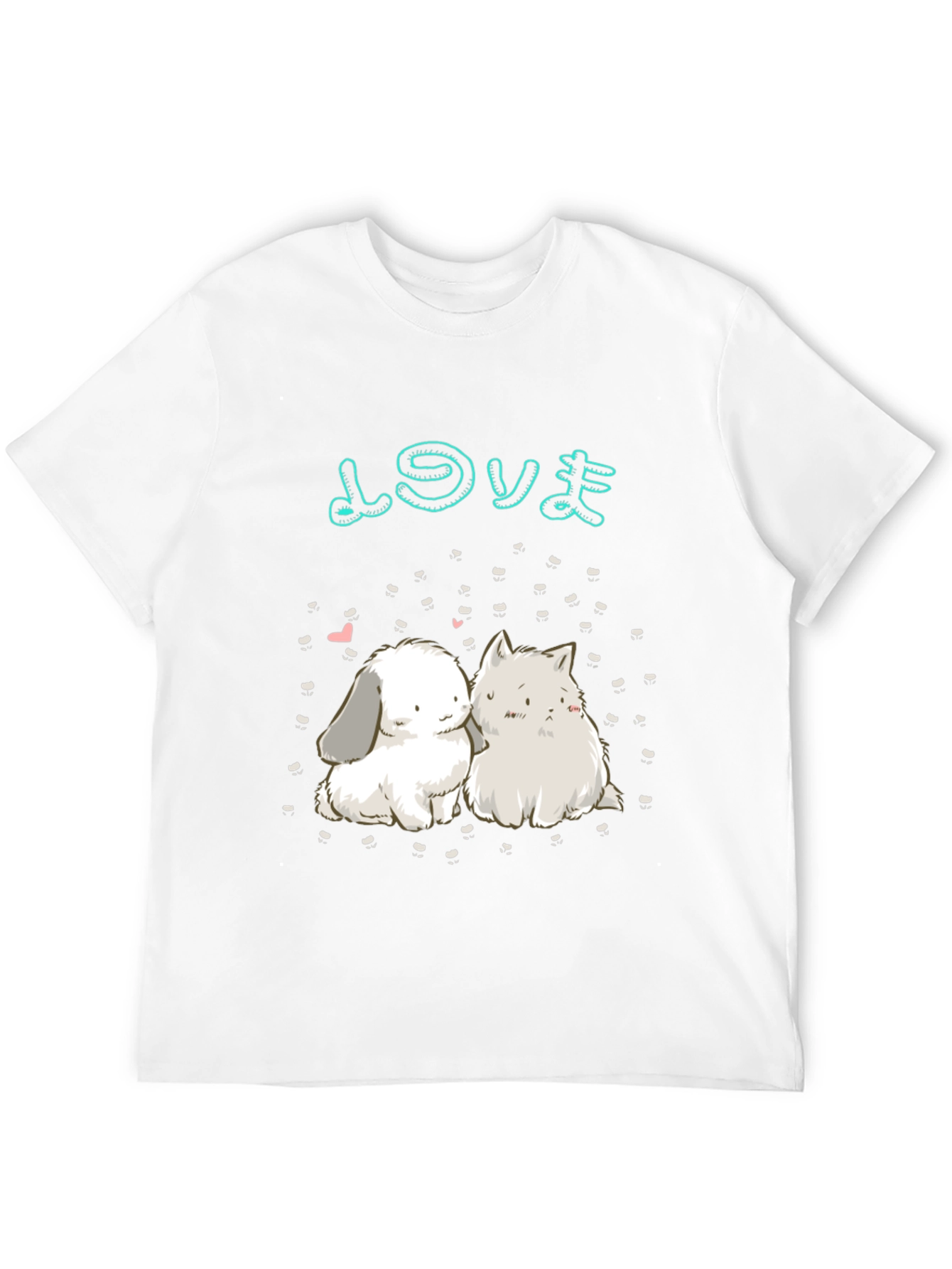 Cute Anime Rabbit & Cat Graphic Tee