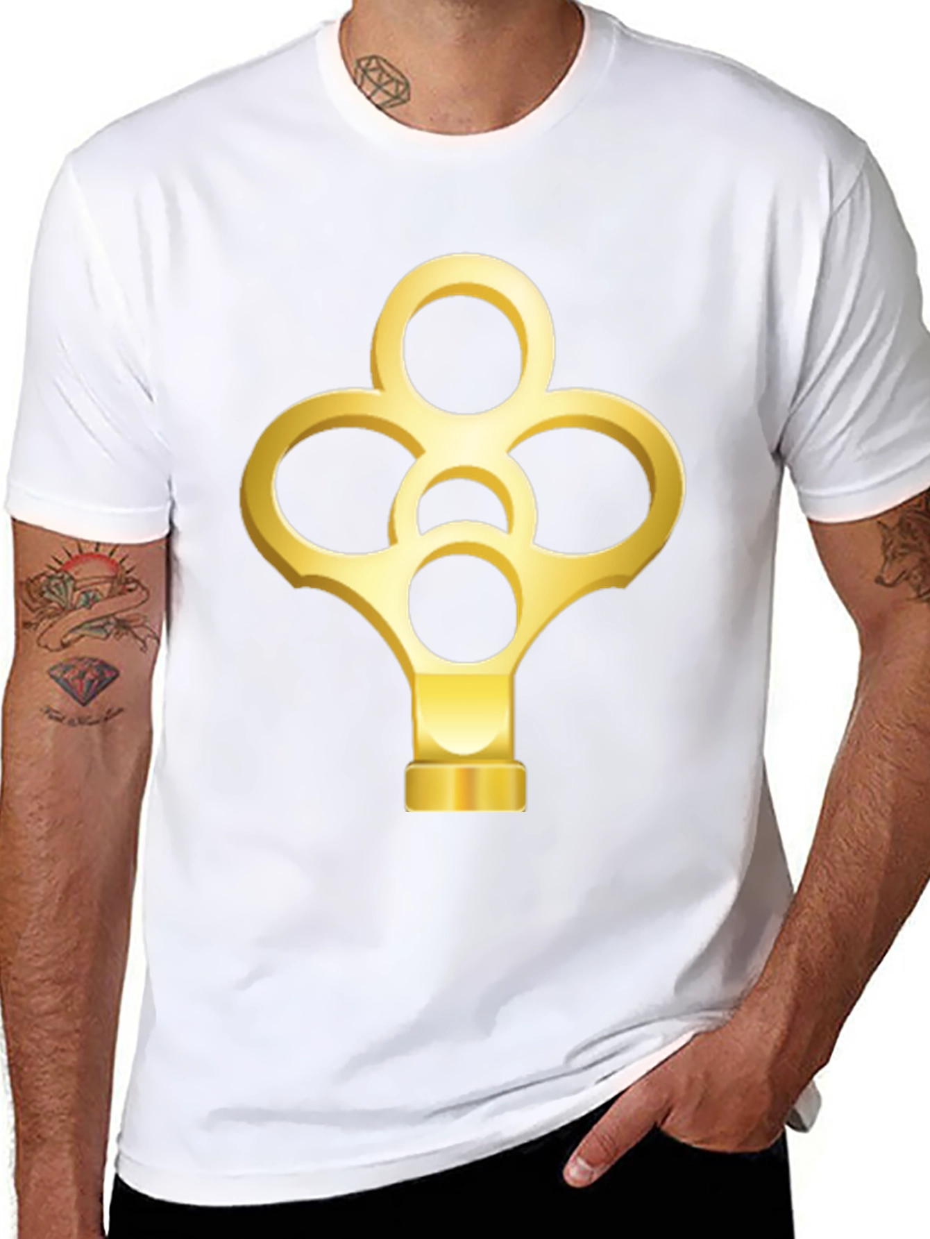 Golden Key Graphic Black T-Shirt