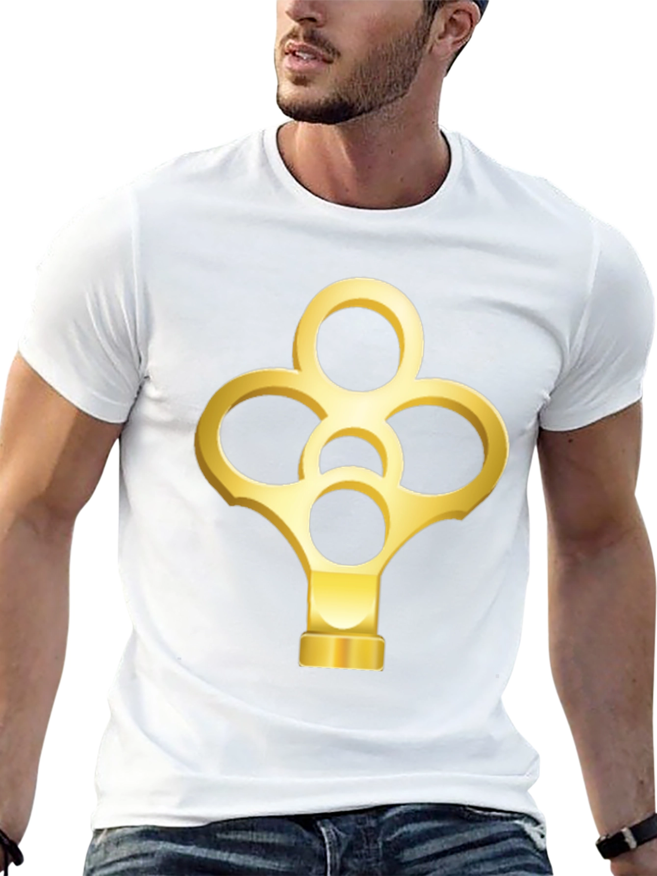 Golden Key Graphic Black T-Shirt