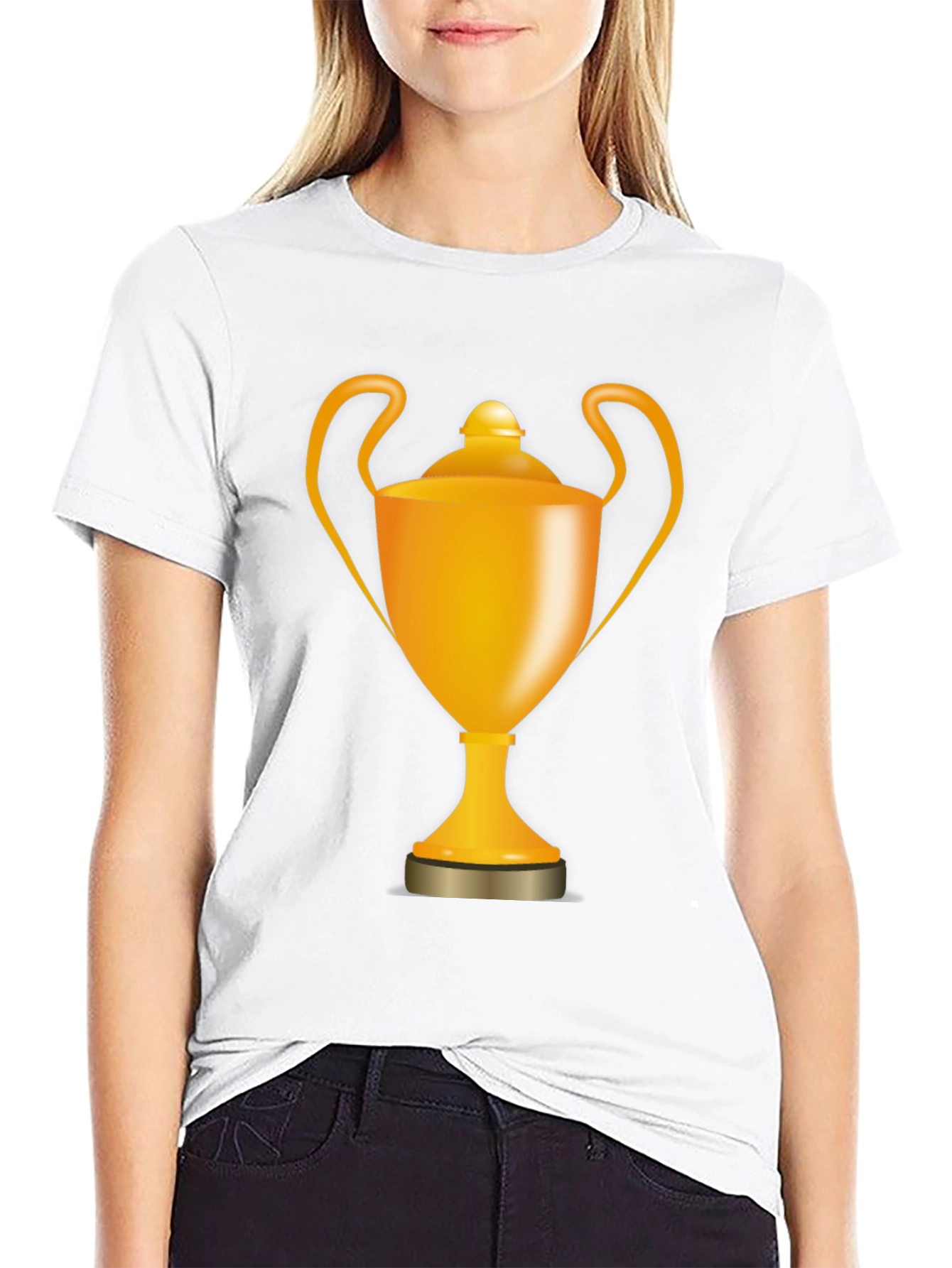Golden Trophy Graphic Tee - Black Casual Shirt