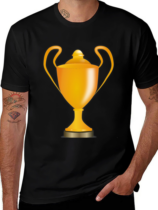 Golden Trophy Graphic Tee - Black Casual Shirt