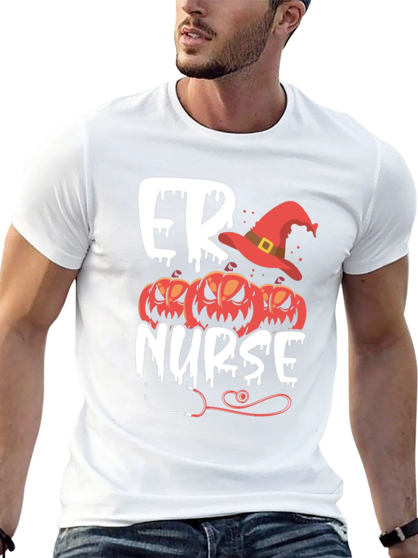 ER Nurse Halloween Pumpkin T-Shirt