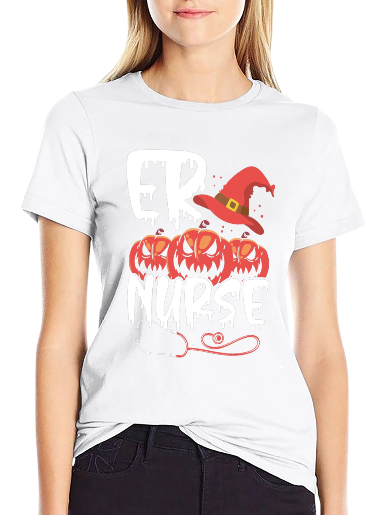 ER Nurse Halloween Pumpkin T-Shirt