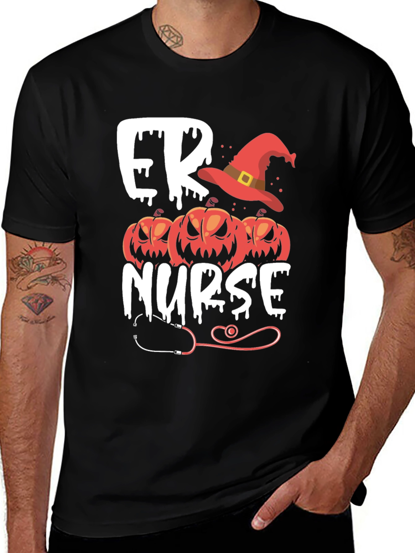 ER Nurse Halloween Pumpkin T-Shirt