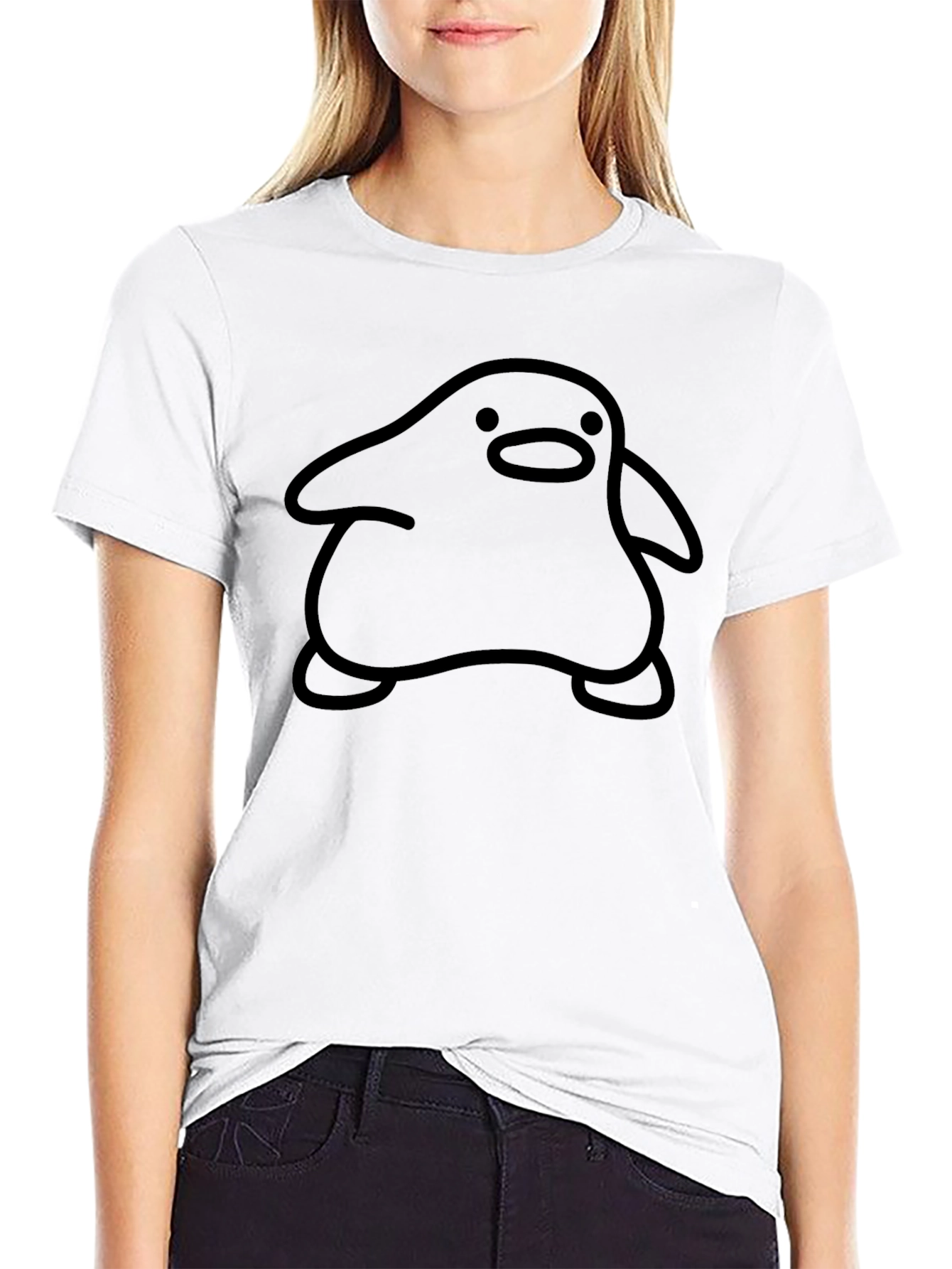 Mens Black Graphic Tee - Blob Character
