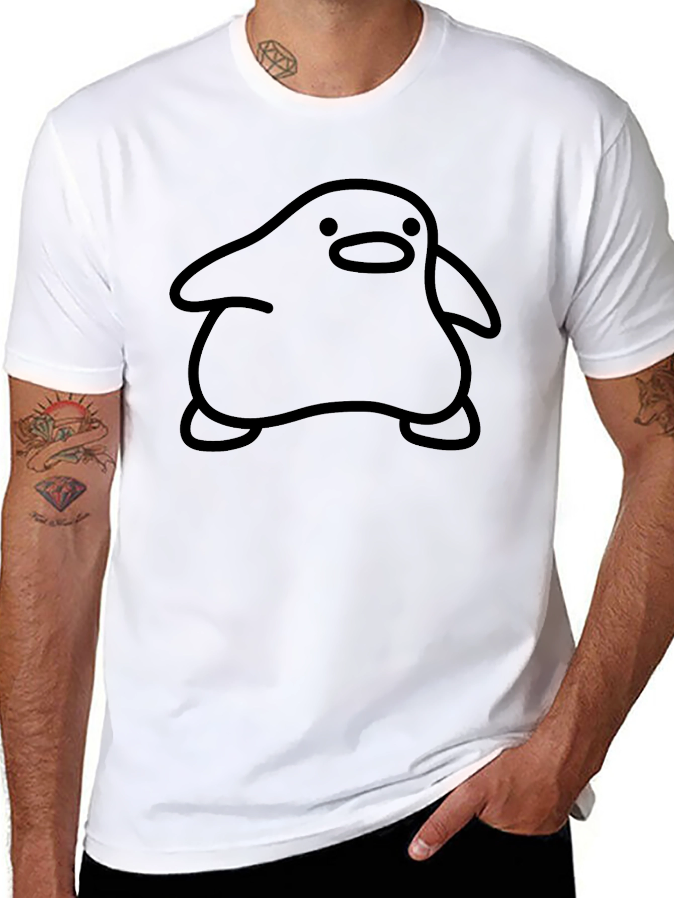 Mens Black Graphic Tee - Blob Character