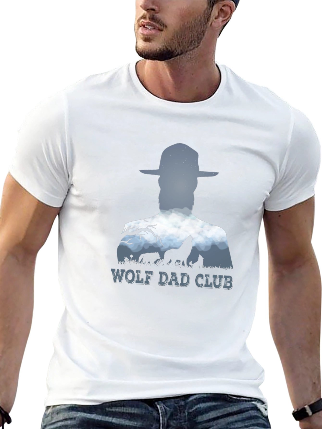 Wolf Dad Club T-Shirt - Stylish Graphic Tee