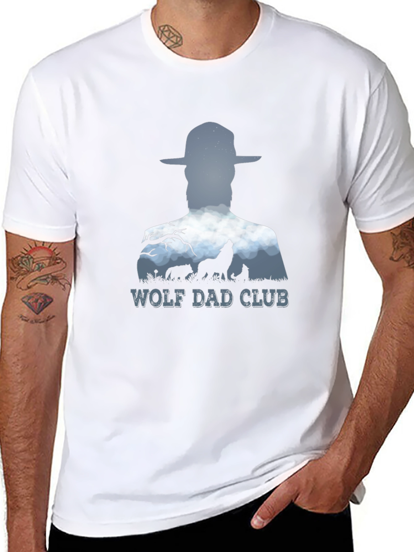 Wolf Dad Club T-Shirt - Stylish Graphic Tee