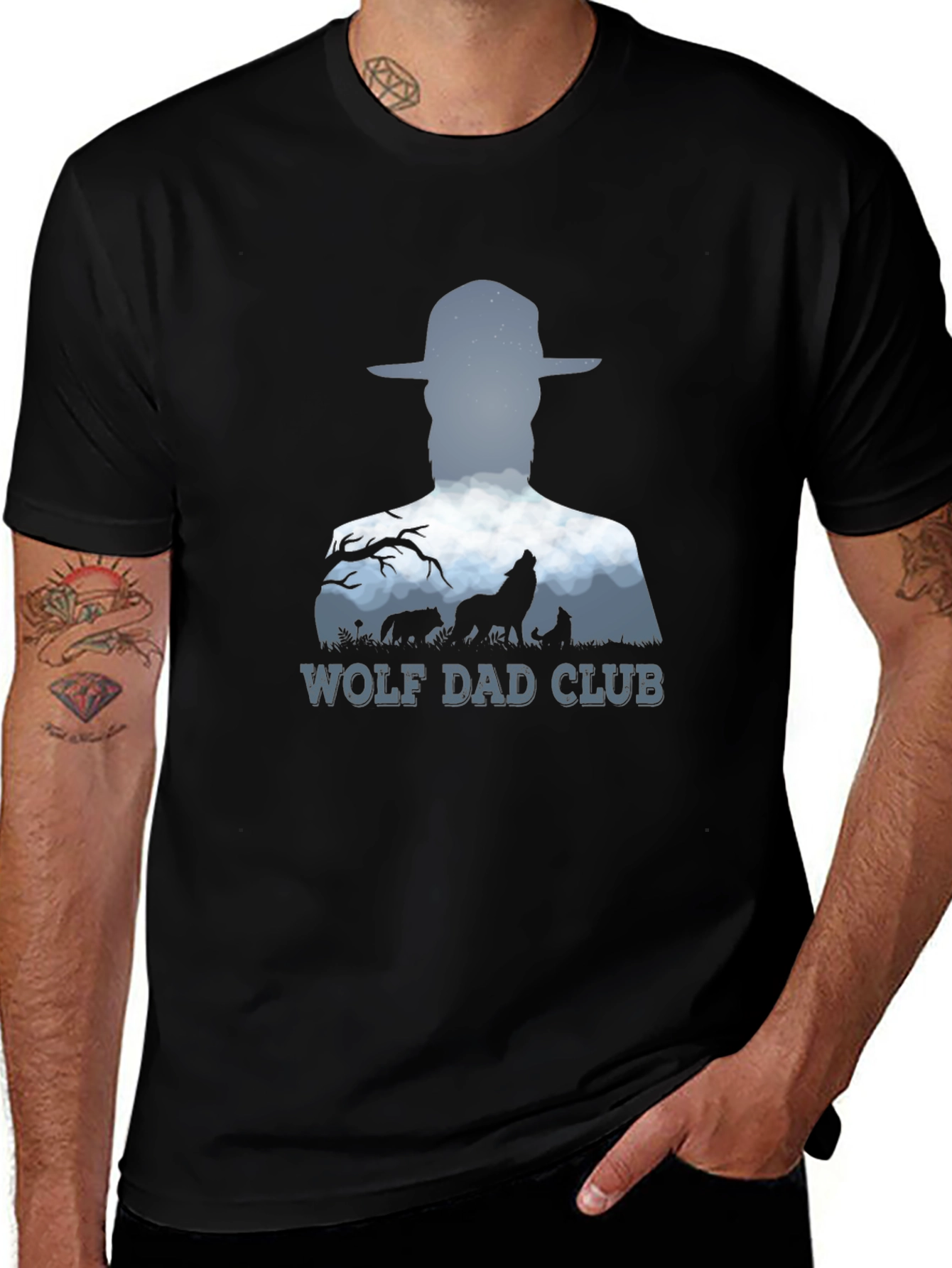 Wolf Dad Club T-Shirt - Stylish Graphic Tee