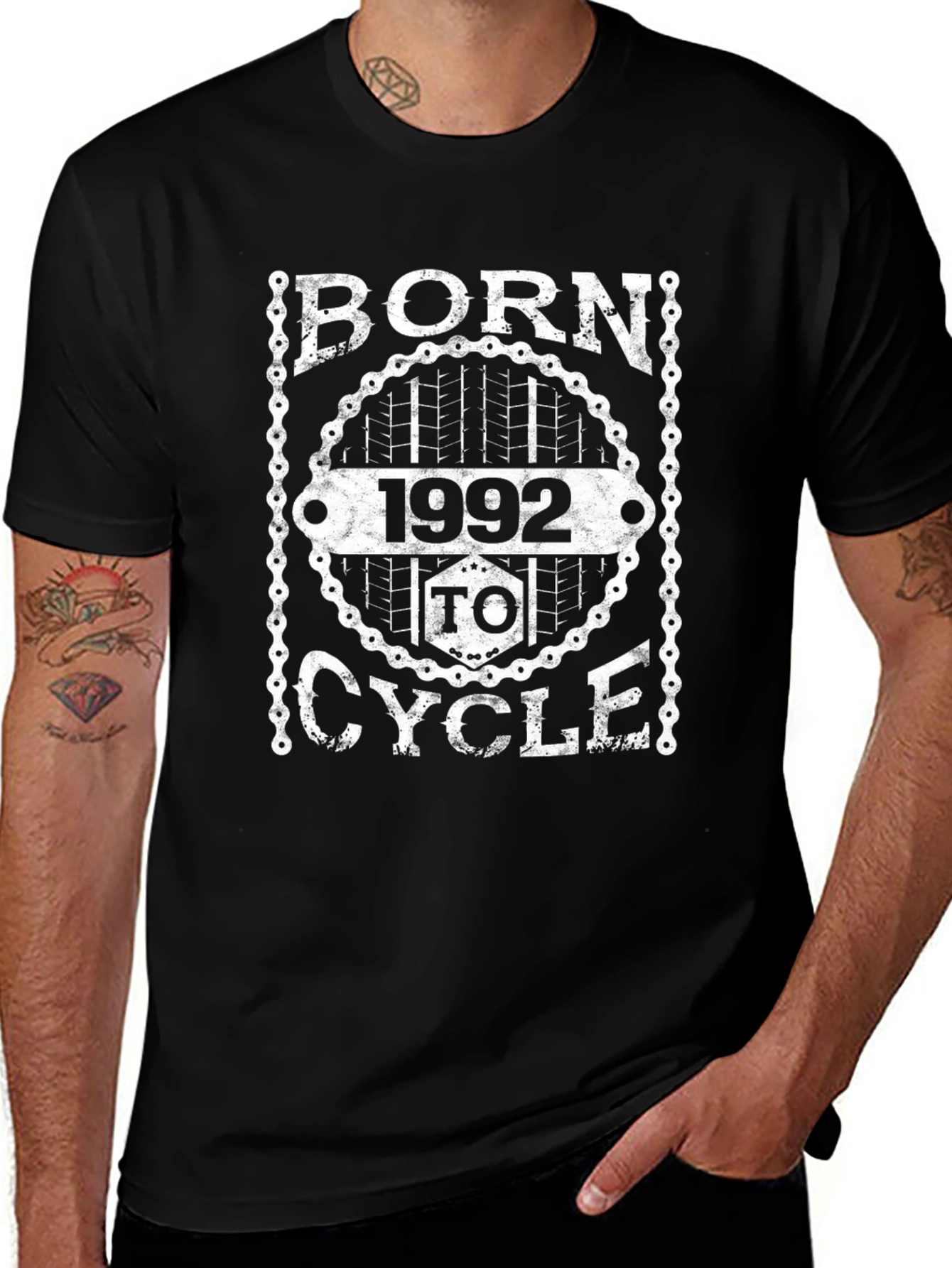 Born 1992 To Cycle T-Shirt Black