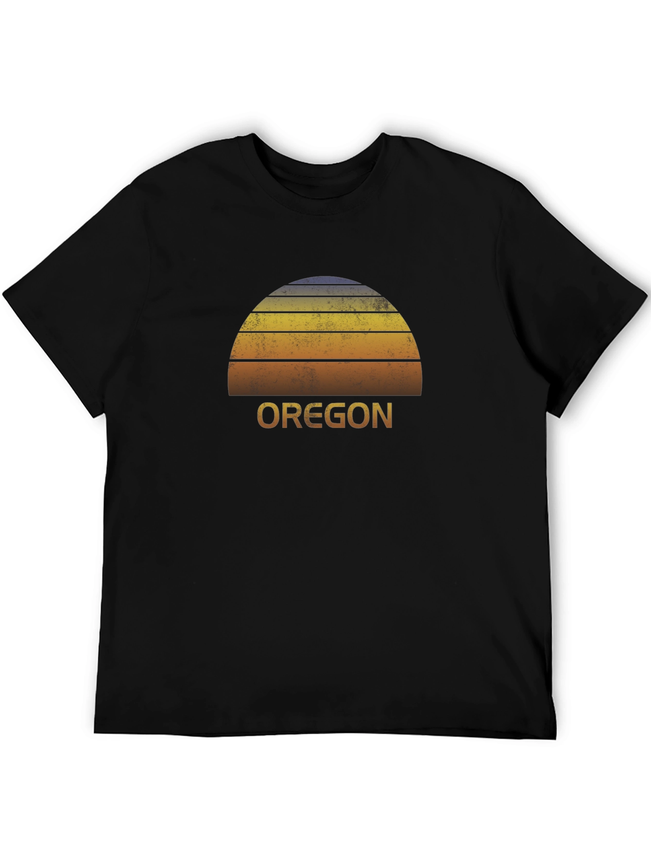 Retro Oregon Sunset Graphic Tee - Black