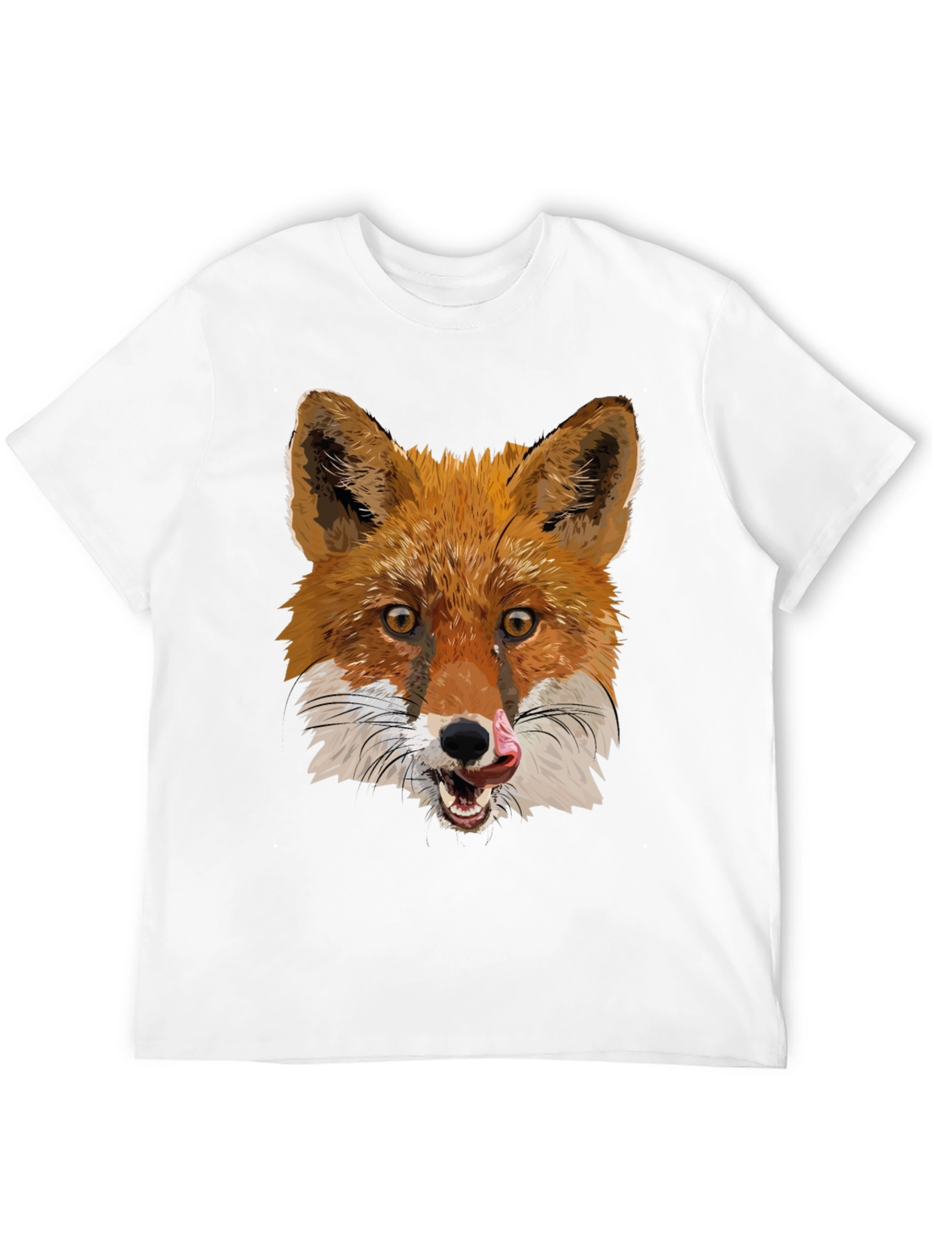 Fox Graphic Black T-Shirt - Mens Crew Neck Tee