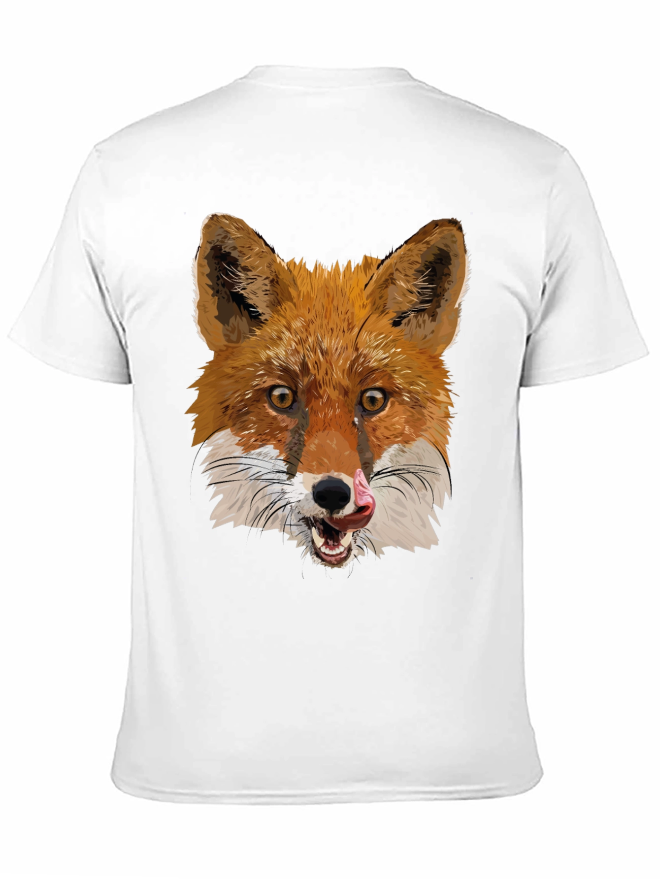 Fox Graphic Black T-Shirt - Mens Crew Neck Tee