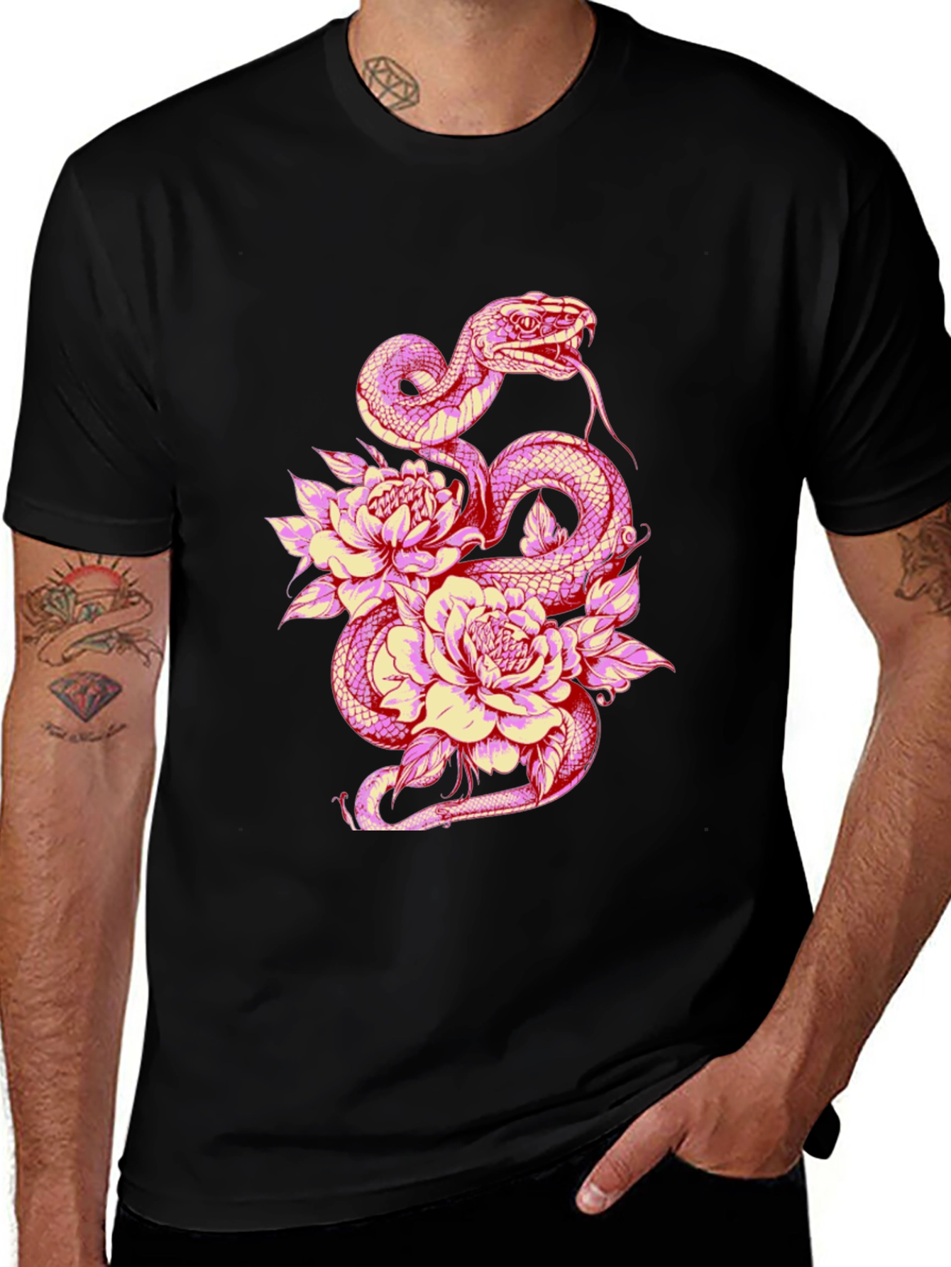 Snake & Flower Graphic Tee