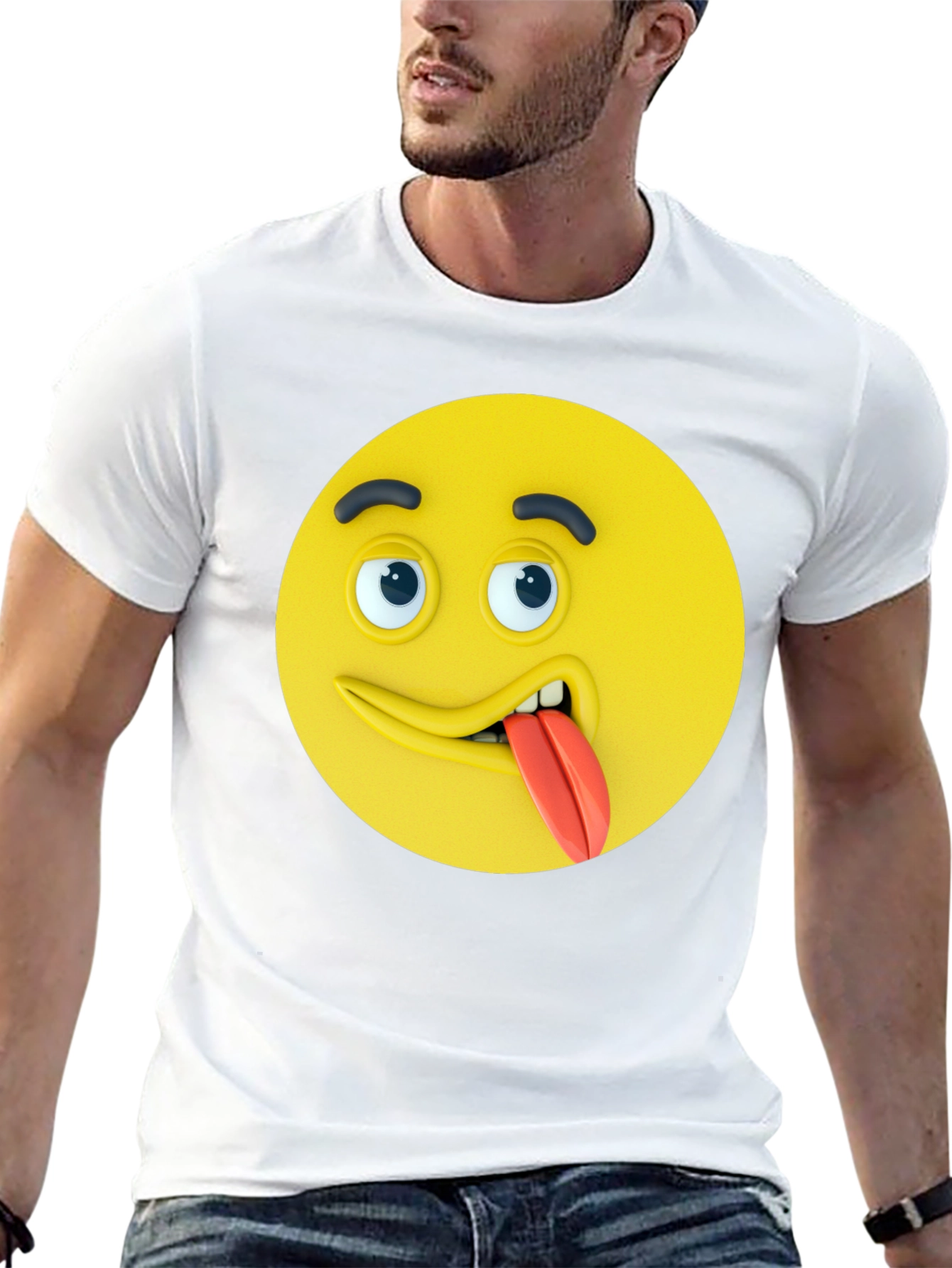 Funny Emoji Tongue T-Shirt - Expression Tee