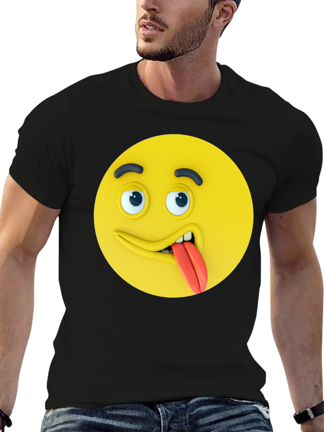 Funny Emoji Tongue T-Shirt - Expression Tee