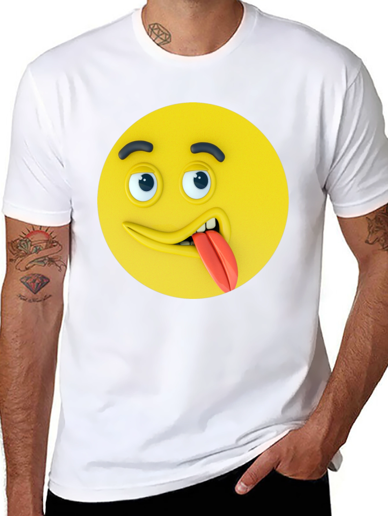 Funny Emoji Tongue T-Shirt - Expression Tee