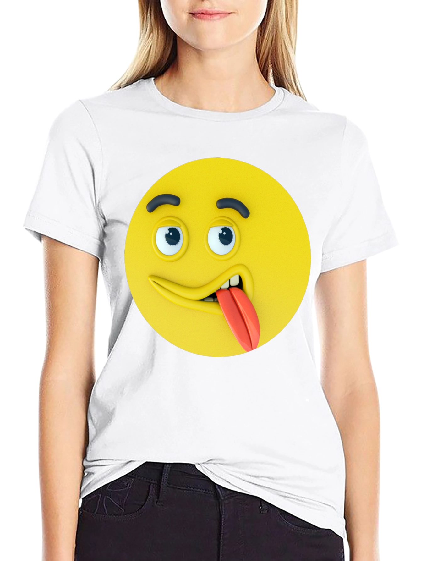 Funny Emoji Tongue T-Shirt - Expression Tee