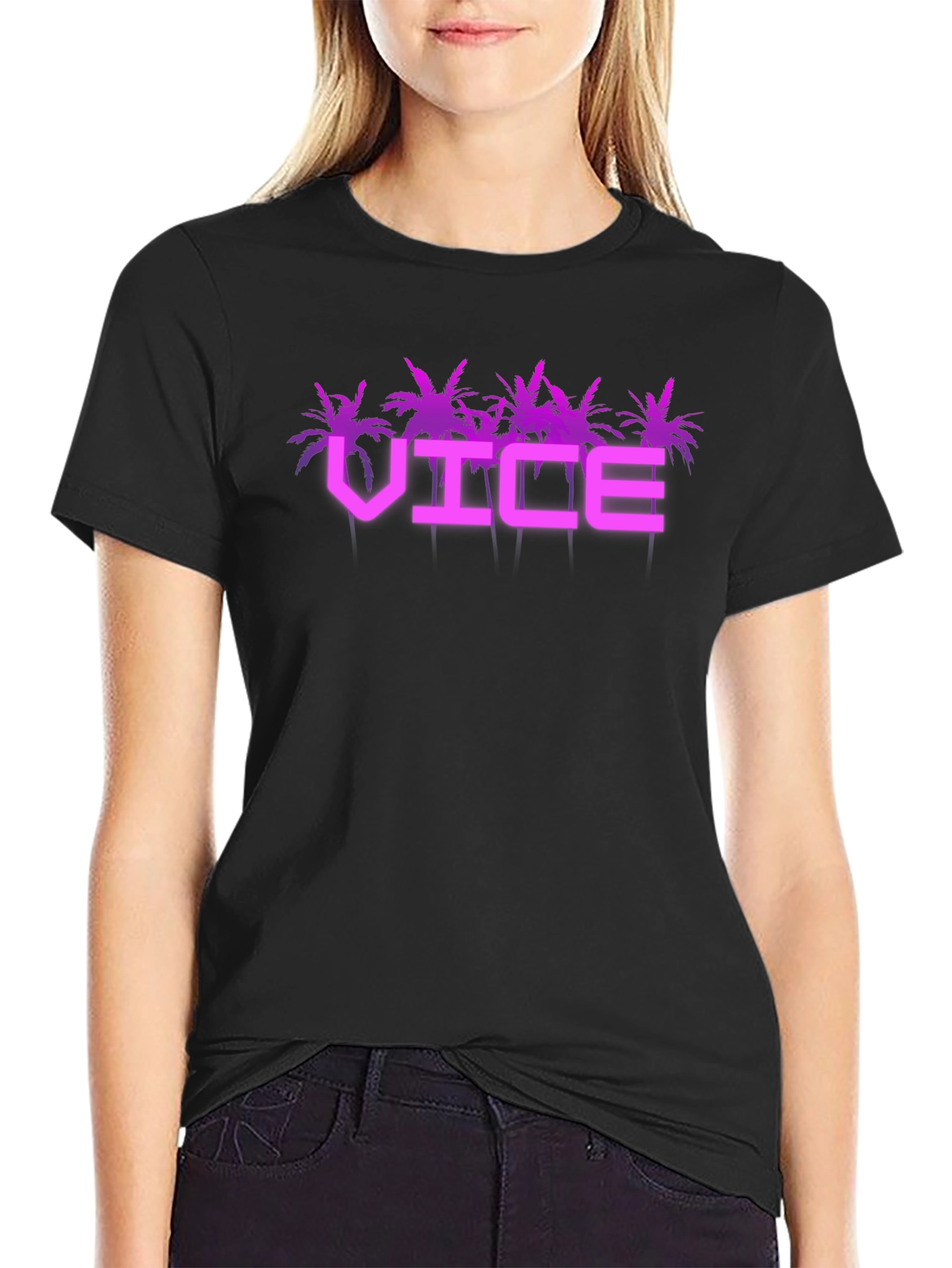 Vice T-Shirt - Miami Palm Tree Design