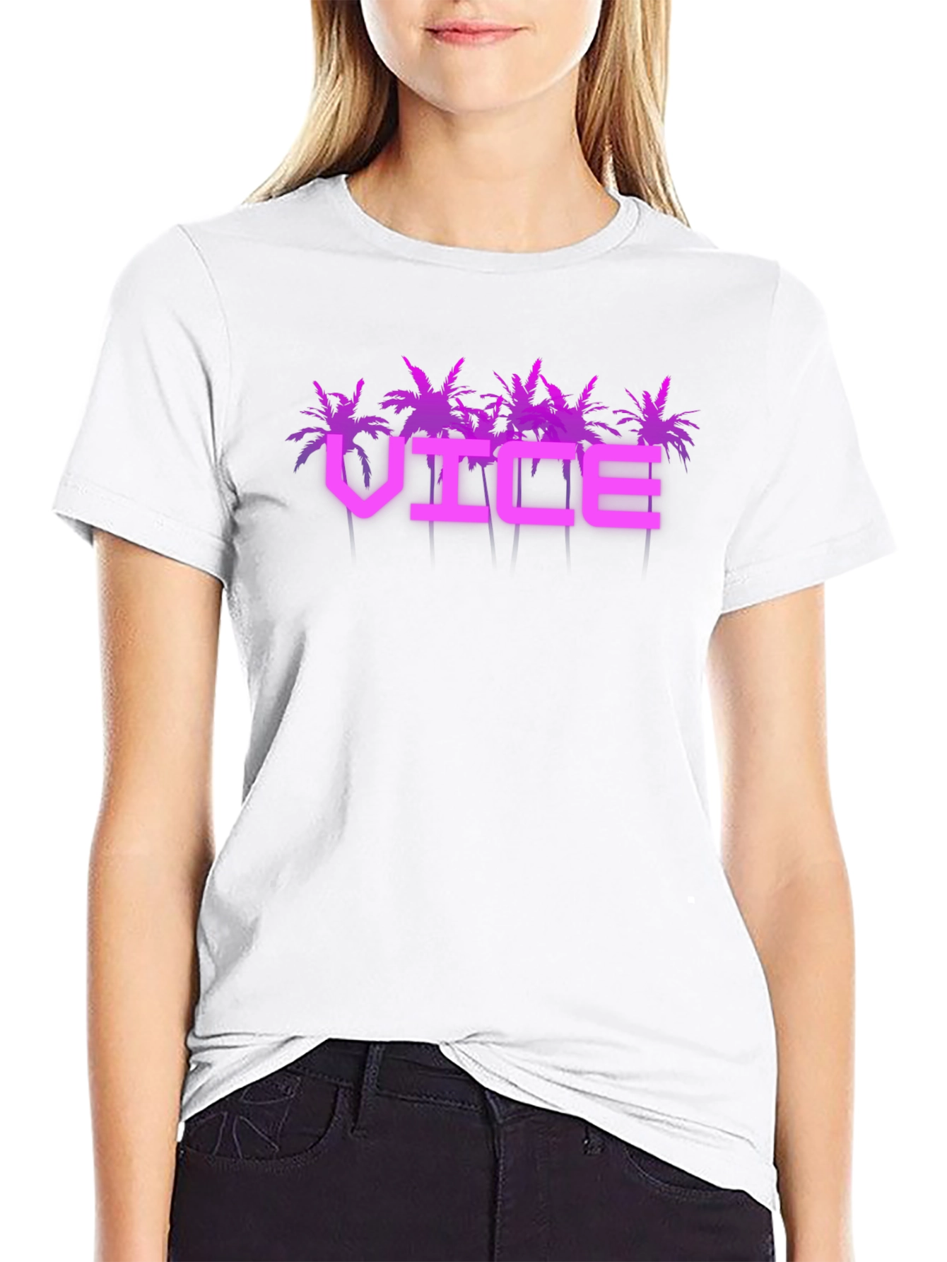 Vice T-Shirt - Miami Palm Tree Design