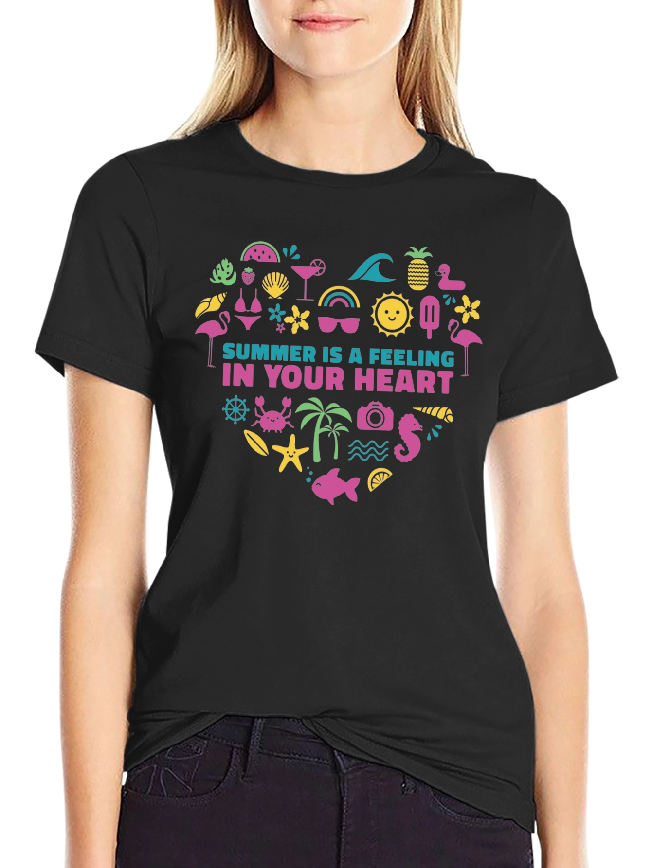 Summer Feeling Heart Graphic Tee