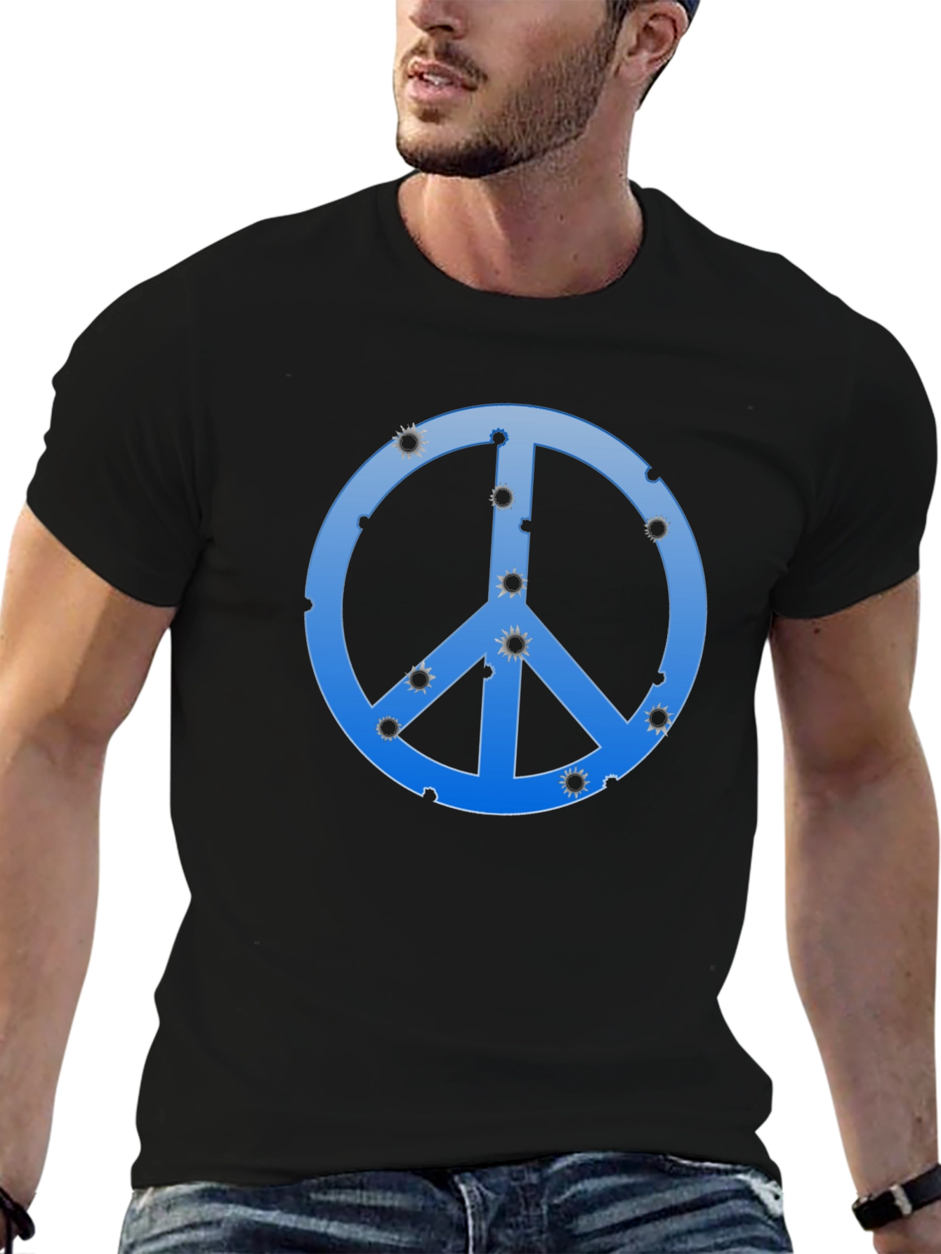 Peace Sign Bullet Hole T-Shirt