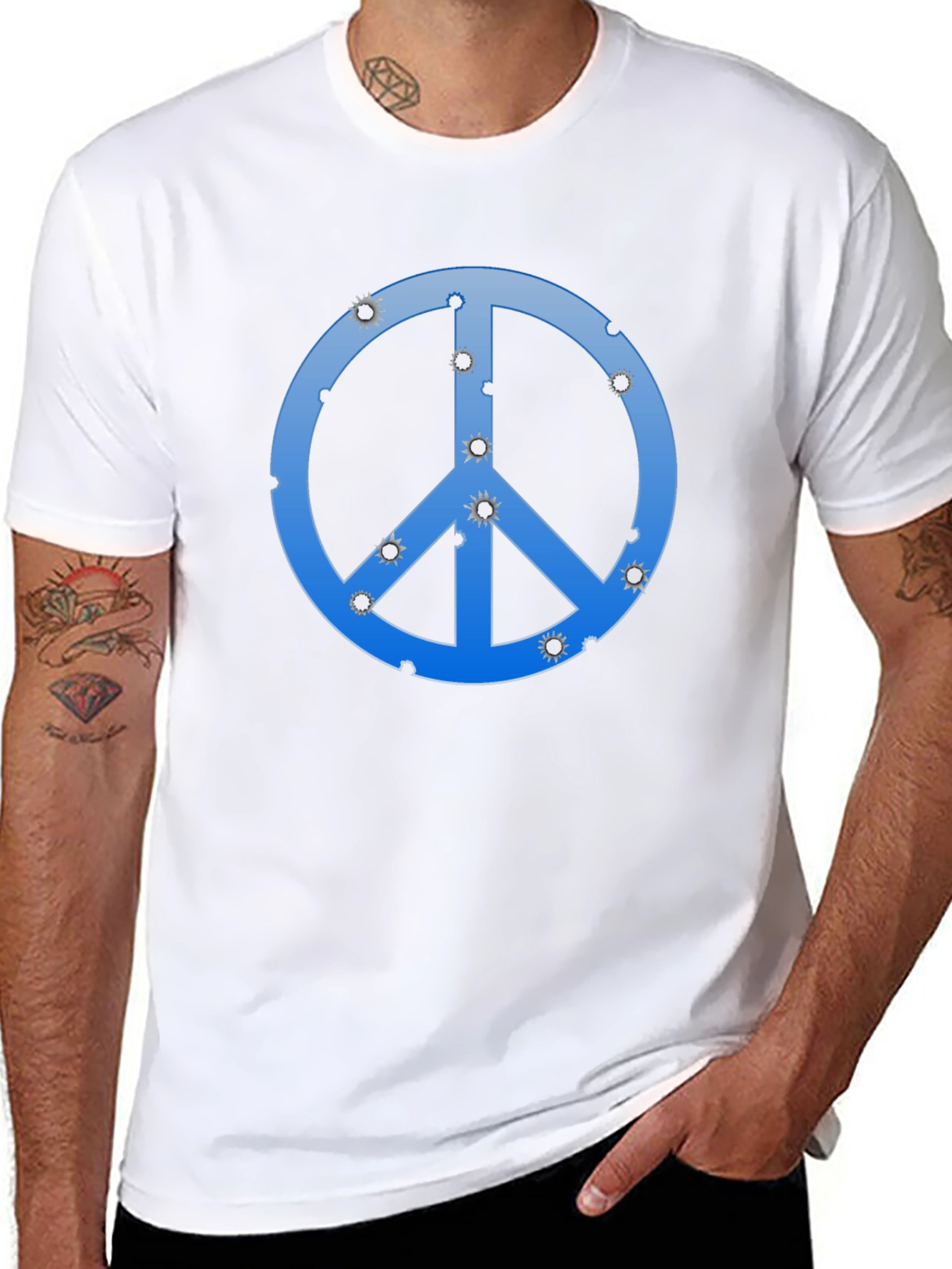 Peace Sign Bullet Hole T-Shirt