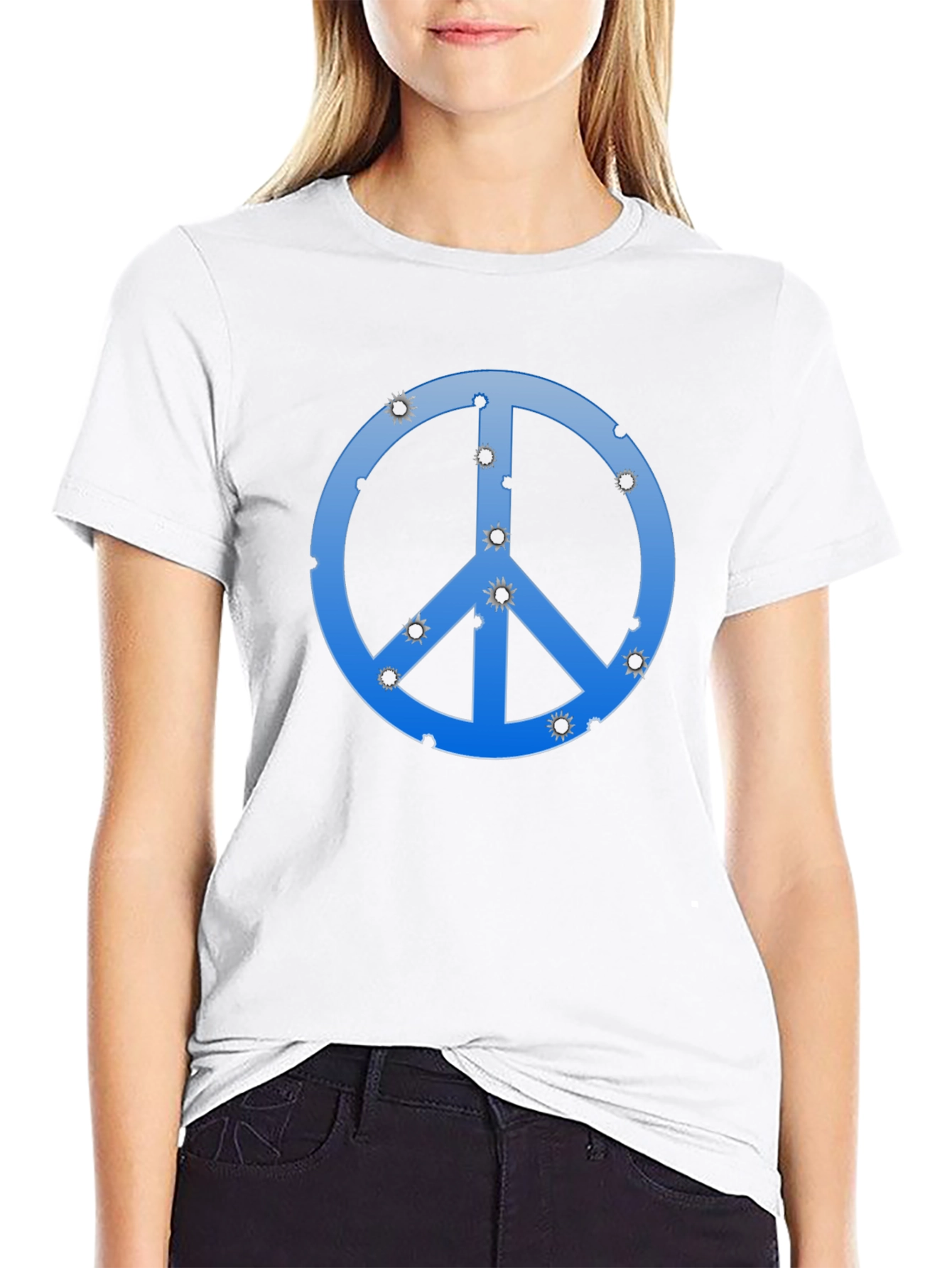 Peace Sign Bullet Hole T-Shirt