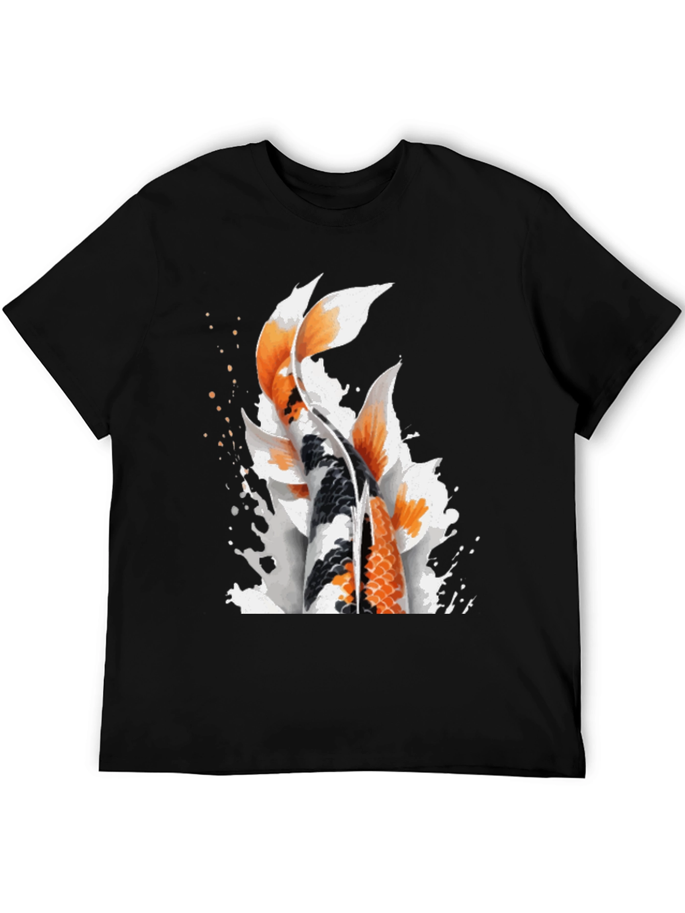 Koi Fish Graphic Black T-Shirt