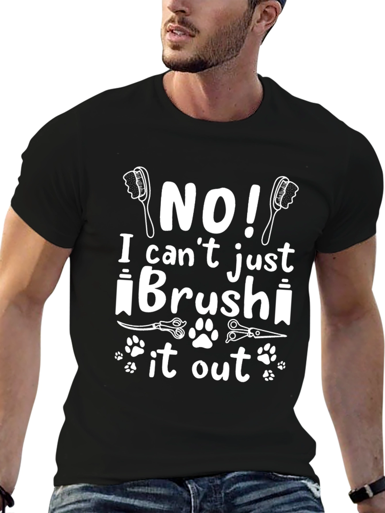 Funny Dog Groomer T-Shirt - Brush It Out