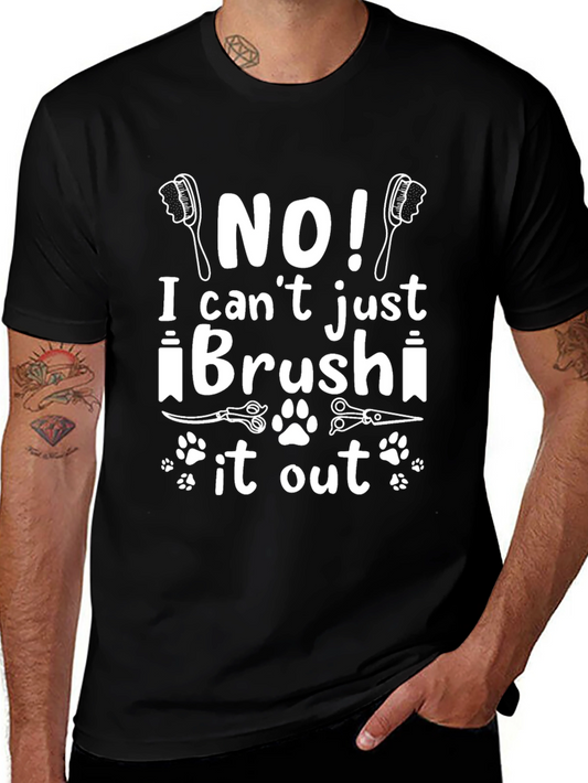 Funny Dog Groomer T-Shirt - Brush It Out