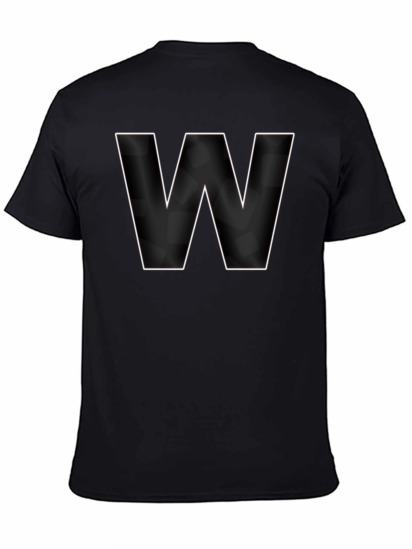 Letter W Graphic Black T-Shirt - Modern Style