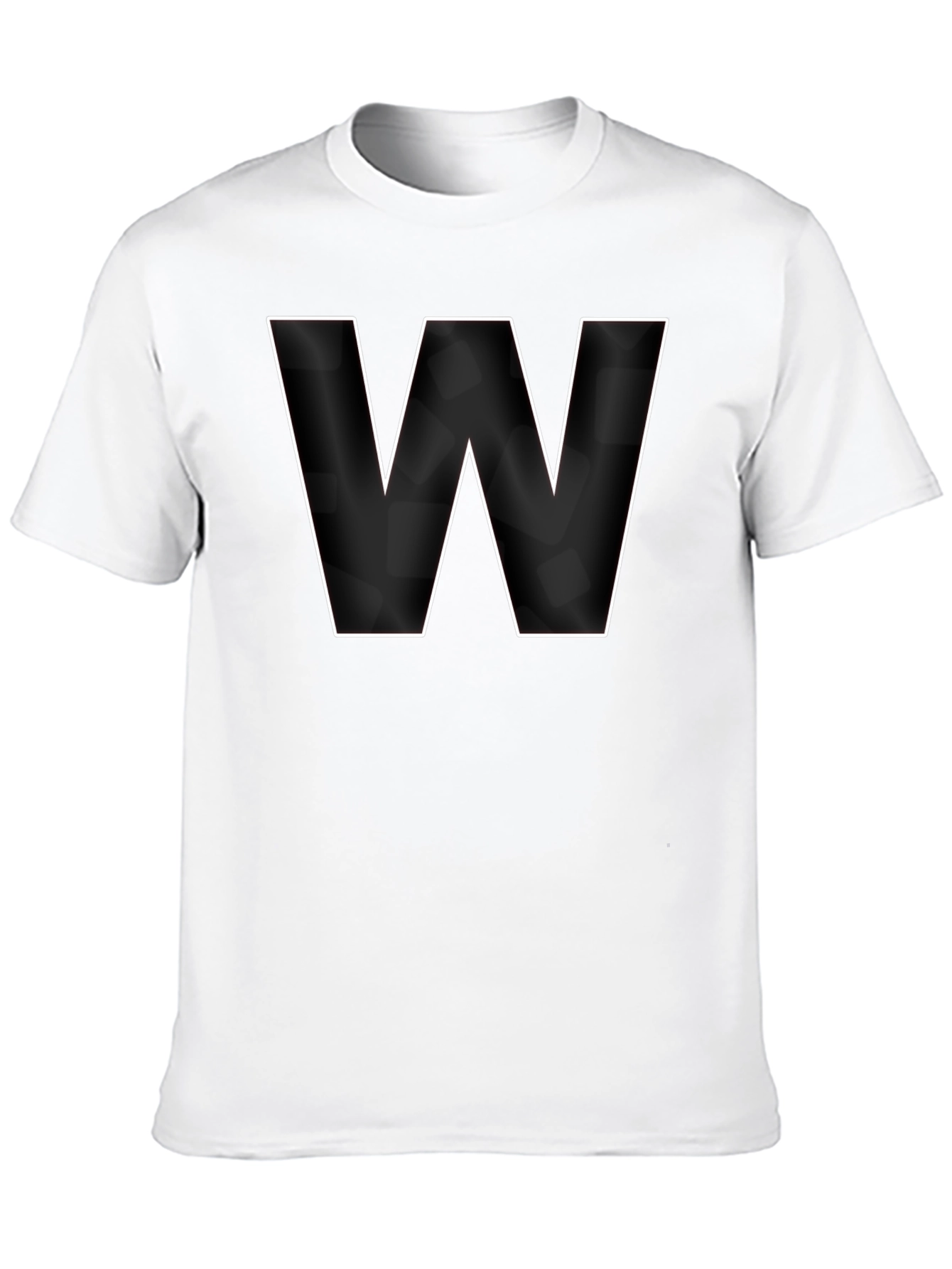Letter W Graphic Black T-Shirt - Modern Style