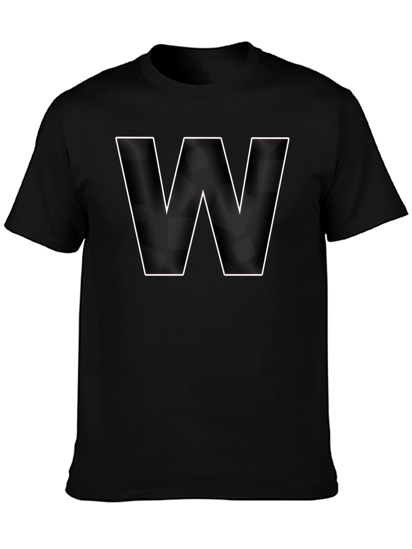 Letter W Graphic Black T-Shirt - Modern Style