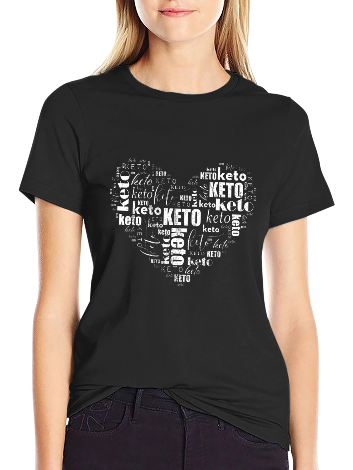 Keto Heart T-Shirt - Black Graphic Tee