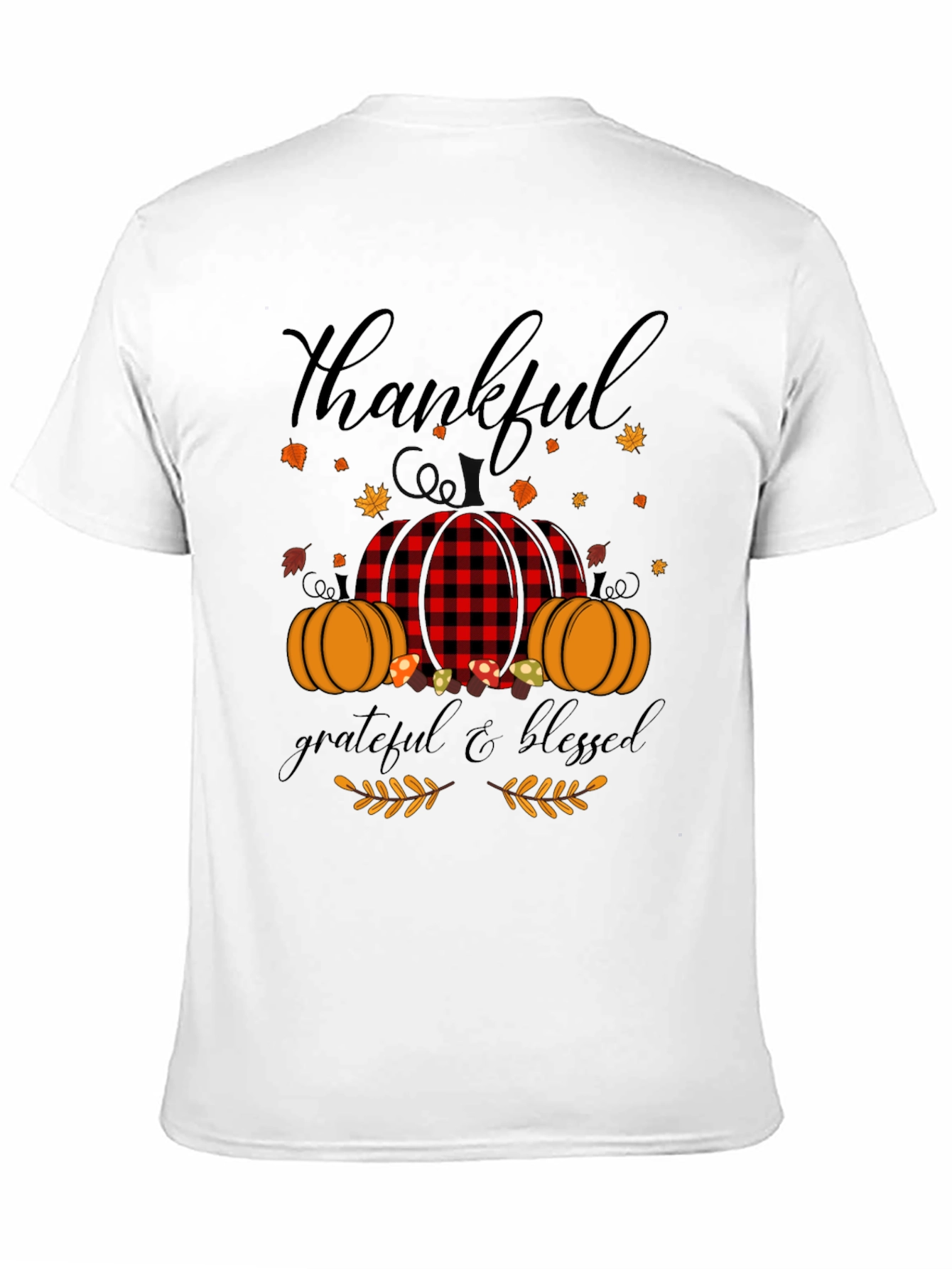Thankful Grateful Blessed Fall Pumpkin T-Shirt