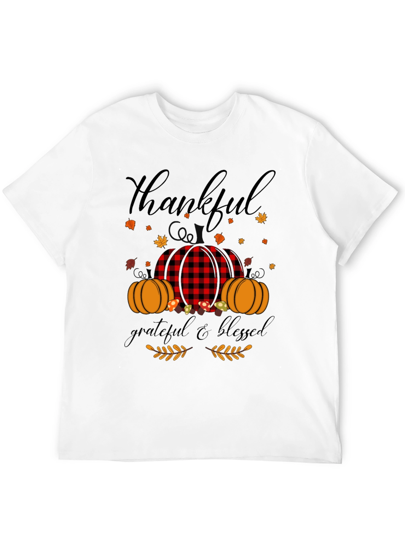 Thankful Grateful Blessed Fall Pumpkin T-Shirt