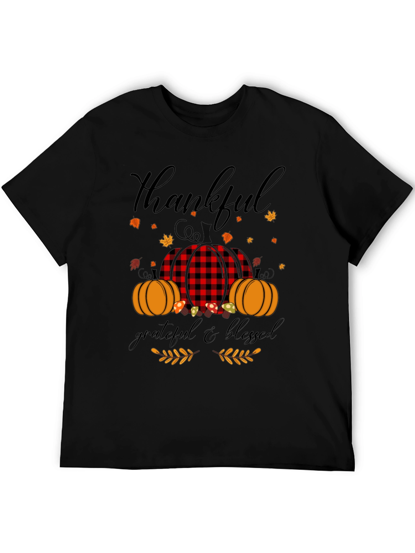 Thankful Grateful Blessed Fall Pumpkin T-Shirt
