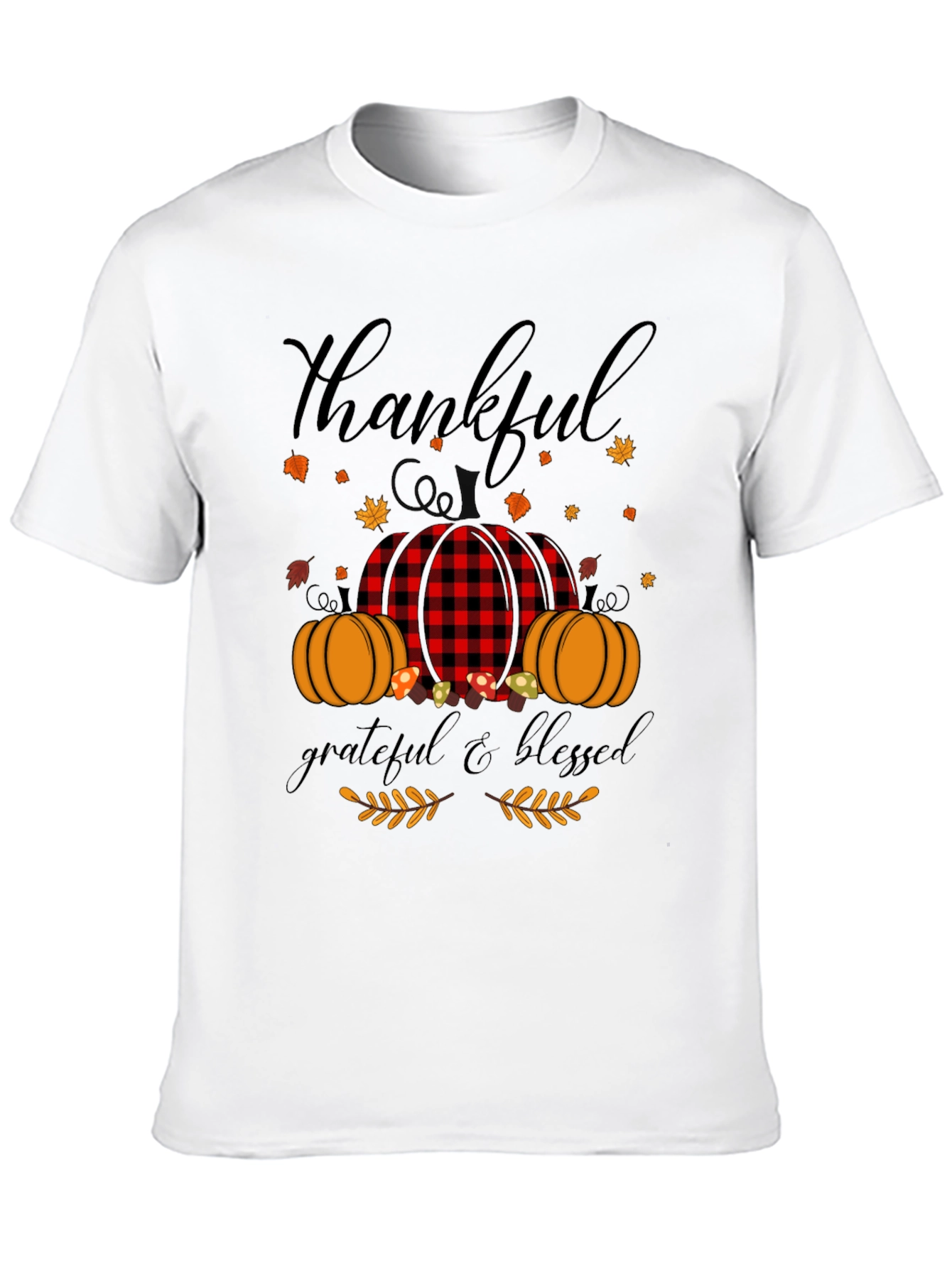 Thankful Grateful Blessed Fall Pumpkin T-Shirt