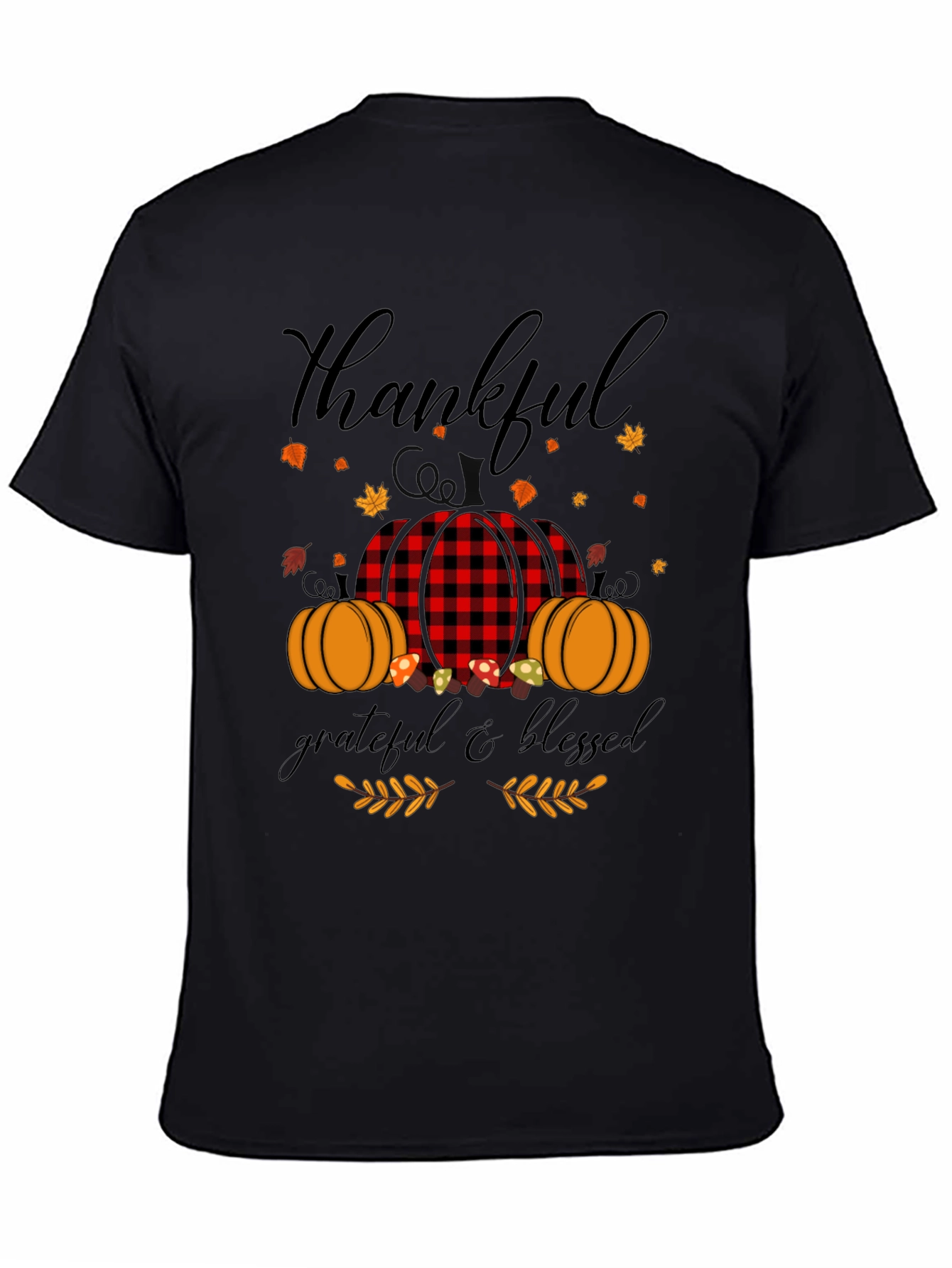 Thankful Grateful Blessed Fall Pumpkin T-Shirt