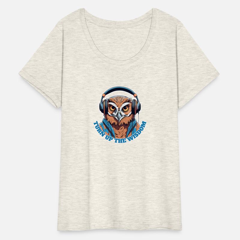Turn Up The Wisdom Owl Wearing Headphones