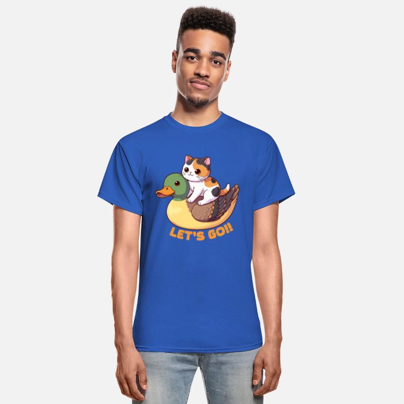 Tuxedo Calico Cat On A Duck