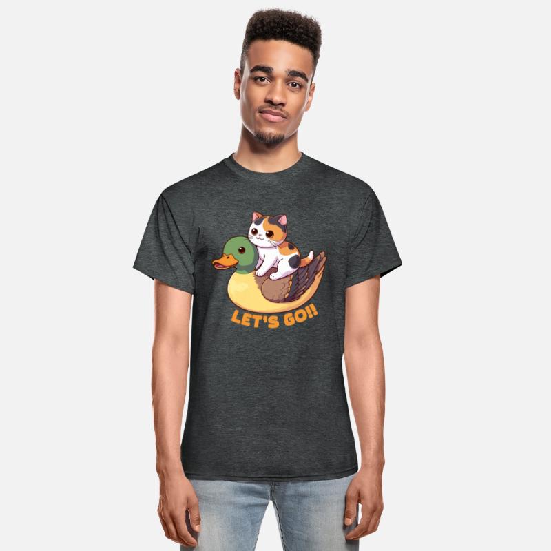 Tuxedo Calico Cat On A Duck