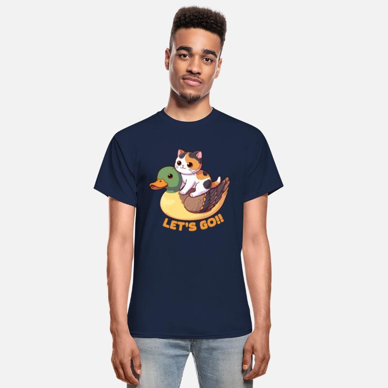 Tuxedo Calico Cat On A Duck