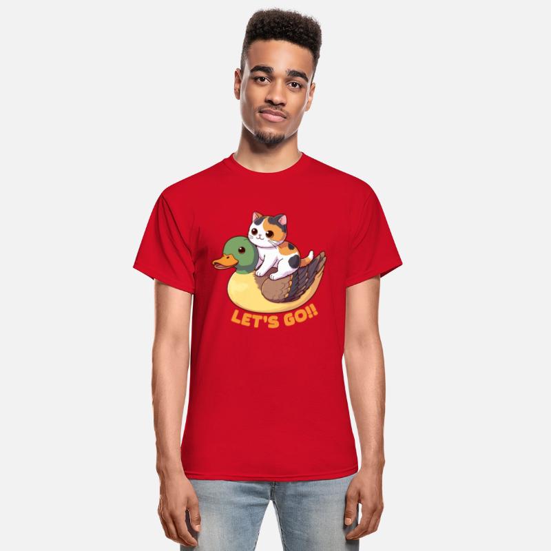 Tuxedo Calico Cat On A Duck