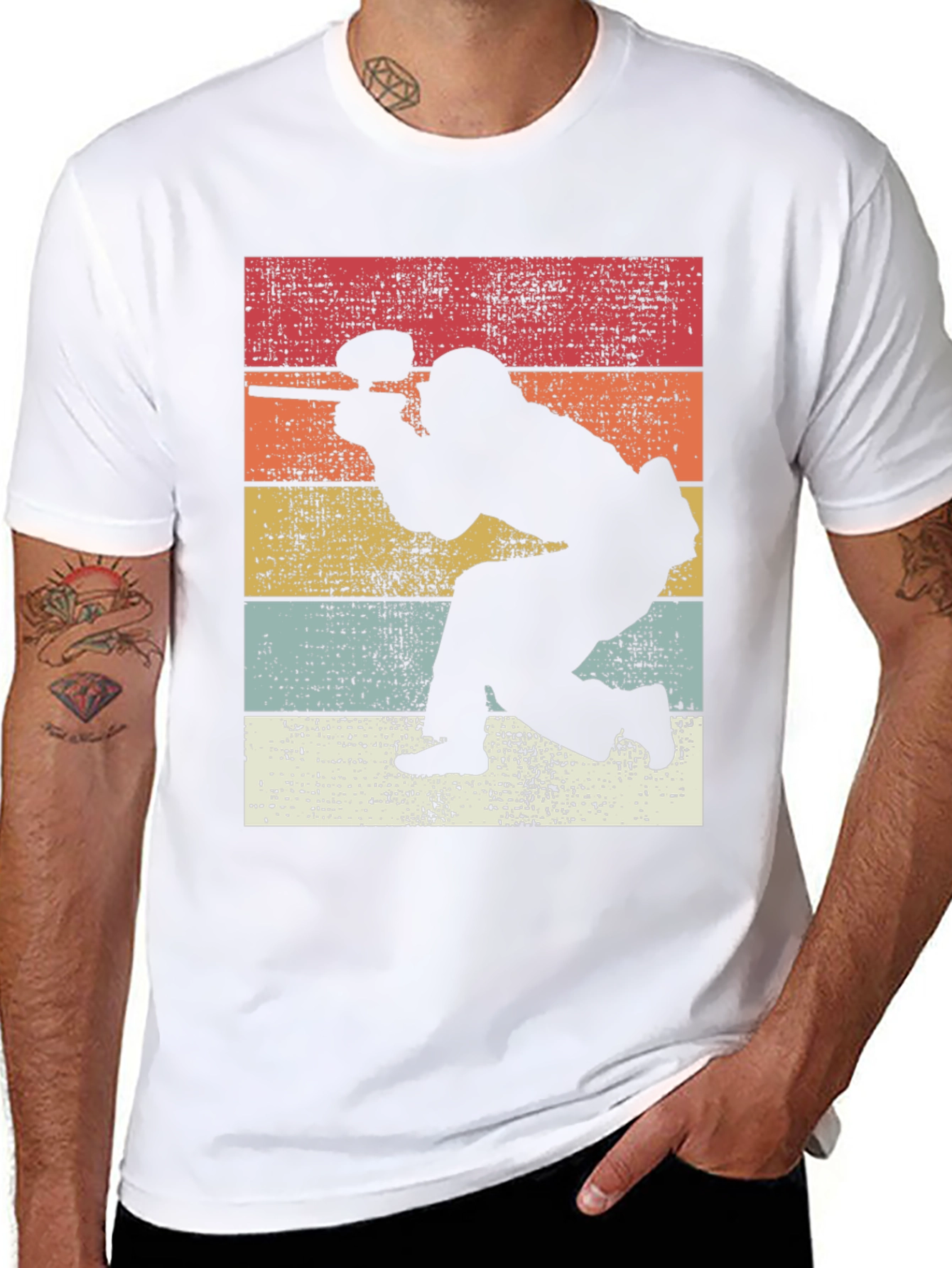 Retro Paintball Player Graphic Tee - Classic Style