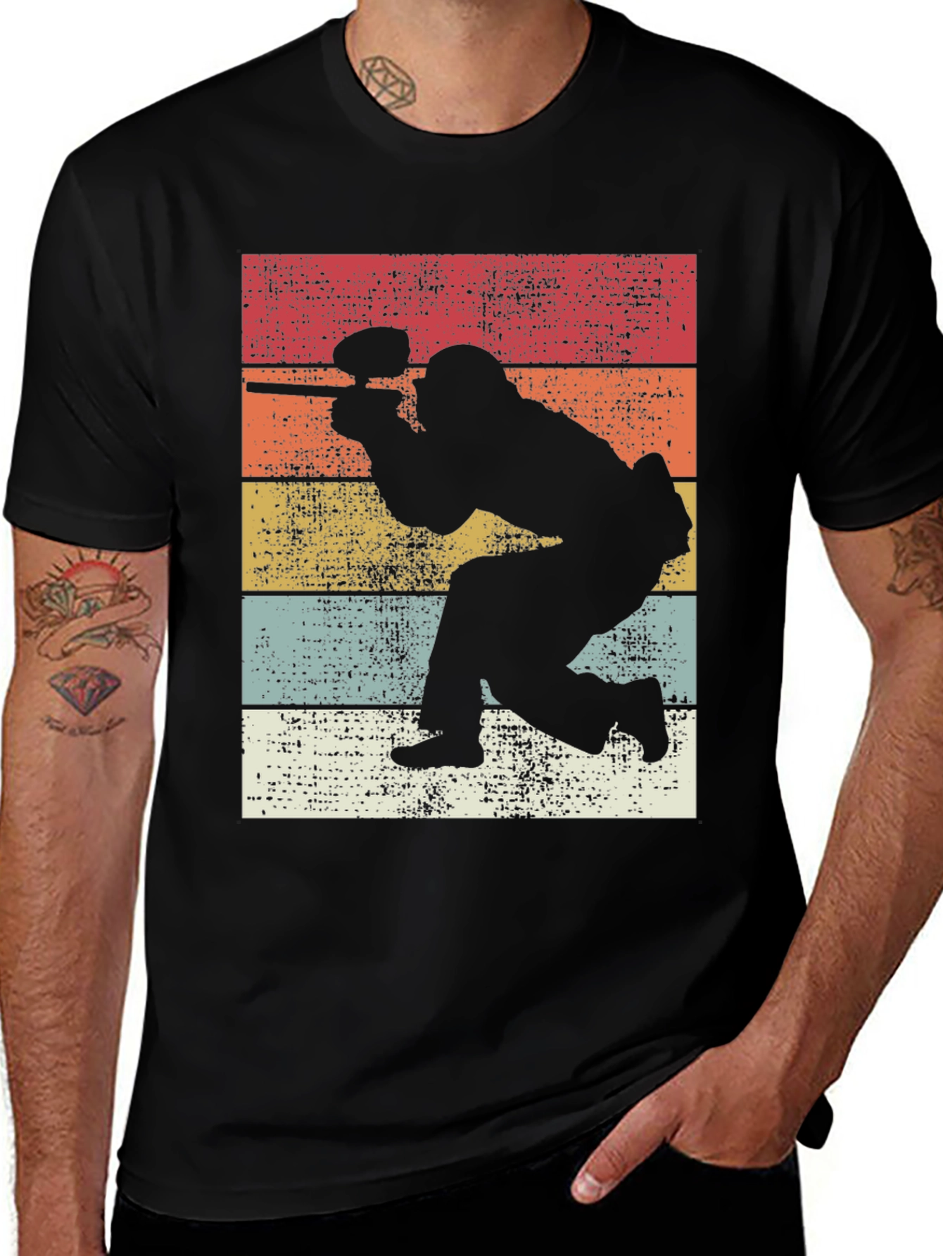 Retro Paintball Player Graphic Tee - Classic Style