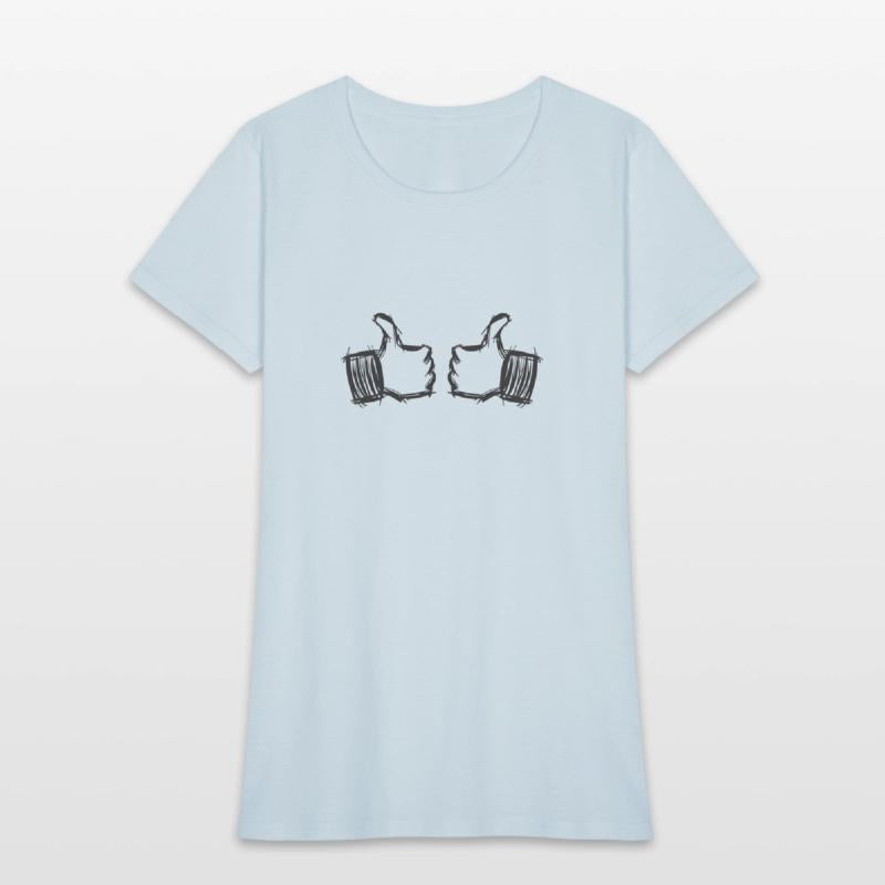 Two thumbs up pointing at me. Drawing. Hand drawn.