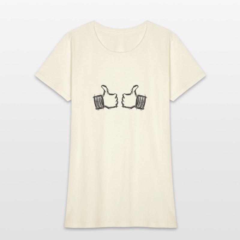 Two thumbs up pointing at me. Drawing. Hand drawn.